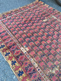 5'4 x 10'3 tribal antique Afghan Beshir Rug - Blue Parakeet Rugs