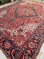 9'7 x 13'8 Antique oversize tribal rug #2090 / 10x14 Vintage Rug - Blue Parakeet Rugs