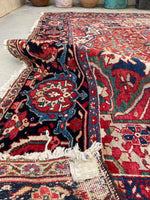 9'7 x 13'8 Antique oversize tribal rug #2090 / 10x14 Vintage Rug - Blue Parakeet Rugs