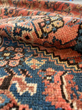 3'4 x 6' Antique village wool Rug #1946 / 3x6 vintage rug - Blue Parakeet Rugs