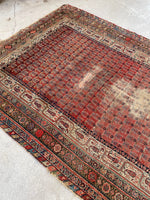 5'6 x 11'9 Worn Kurdish Rug #1936 / 6x12 vintage rug - Blue Parakeet Rugs