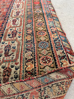 5'6 x 11'9 Worn Kurdish Rug #1936 / 6x12 vintage rug - Blue Parakeet Rugs