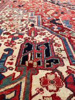 9'7 x 13'8 Antique oversize tribal rug #2090 / 10x14 Vintage Rug - Blue Parakeet Rugs