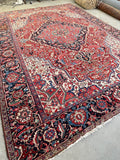 9'7 x 13'8 Antique oversize tribal rug #2090 / 10x14 Vintage Rug - Blue Parakeet Rugs