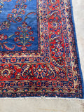 9x15 Royal Blue Antique Persian Sarouk rug #2562 - Blue Parakeet Rugs