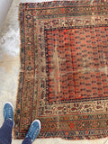 5'6 x 11'9 Worn Kurdish Rug #1936 / 6x12 vintage rug - Blue Parakeet Rugs
