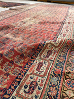 5'6 x 11'9 Worn Kurdish Rug #1936 / 6x12 vintage rug - Blue Parakeet Rugs