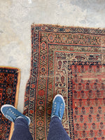 5'6 x 11'9 Worn Kurdish Rug #1936 / 6x12 vintage rug - Blue Parakeet Rugs