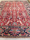 9x12 Masterpiece antique tribal rug #2091 / 9x12 Vintage Rug - Blue Parakeet Rugs