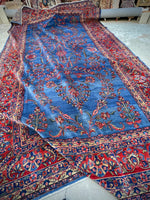 9x15 Royal Blue Antique Persian Sarouk rug #2562 - Blue Parakeet Rugs