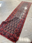 3'1 x 11'3 Antique Persian Runner #2256 / 3x11 Vintage Runner - Blue Parakeet Rugs