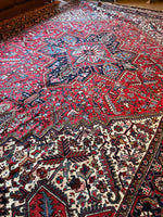 10'3 x 15'3 Vintage Oversize Tribal Heriz rug #2084 / 10x15 Vintage Rug - Blue Parakeet Rugs
