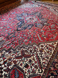 10'3 x 15'3 Vintage Oversize Tribal Heriz rug #2084 / 10x15 Vintage Rug - Blue Parakeet Rugs