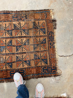 2'9 x 4'4 Antique Baluch rug #2446 / small vintage rug - Blue Parakeet Rugs