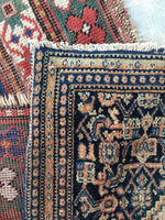 2 x 3'1 Antique Senneh / Small Persian Rug - Blue Parakeet Rugs