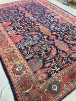 8'8 x 12' antique Persian Sutlanabad Mahal - Blue Parakeet Rugs