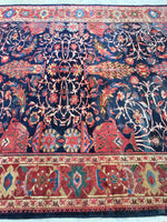 8'8 x 12' antique Persian Sutlanabad Mahal - Blue Parakeet Rugs