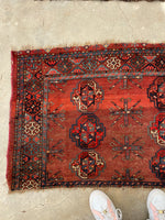 2'3 x 4'10 Antique 19th Century Turkoman rug #2447 - Blue Parakeet Rugs