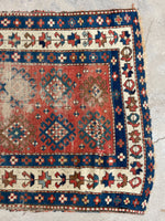 3'1 x 4'9 Antique Kazak rug #2444 / small vintage rug - Blue Parakeet Rugs