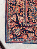 4'5 x 6'7 Antique Persian Kashan rug #2258 / 5x7 Vintage Rug - Blue Parakeet Rugs