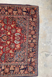 4'5 x 6'7 Antique Persian Kashan rug #2258 / 5x7 Vintage Rug - Blue Parakeet Rugs