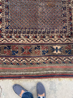 5'9 x 9'7 Antique nomadic Baluch rug #1856 / 6x10 Vintage Rug - Blue Parakeet Rugs