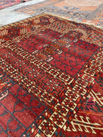 4' x 4'7 Antique Turkoman Prayer Rug #2443 - Blue Parakeet Rugs