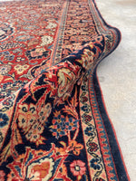 4'5 x 6'7 Antique Persian Kashan rug #2258 / 5x7 Vintage Rug - Blue Parakeet Rugs