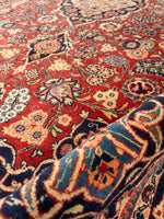 4'5 x 6'7 Antique Persian Kashan rug #2258 / 5x7 Vintage Rug - Blue Parakeet Rugs