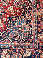 4'5 x 6'7 Antique Persian Kashan rug #2258 / 5x7 Vintage Rug - Blue Parakeet Rugs