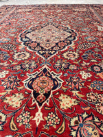 4'5 x 6'7 Antique Persian Kashan rug #2258 / 5x7 Vintage Rug - Blue Parakeet Rugs