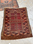 4' x 4'7 Antique Turkoman Prayer Rug #2443 - Blue Parakeet Rugs