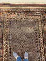 5'9 x 9'7 Antique nomadic Baluch rug #1856 / 6x10 Vintage Rug - Blue Parakeet Rugs