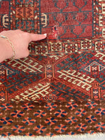 4' x 4'7 Antique Turkoman Prayer Rug #2443 - Blue Parakeet Rugs
