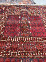 4' x 4'7 Antique Turkoman Prayer Rug #2443 - Blue Parakeet Rugs