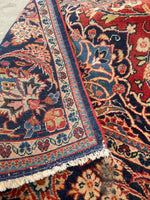 4'5 x 6'7 Antique Persian Kashan rug #2258 / 5x7 Vintage Rug - Blue Parakeet Rugs