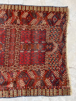 4' x 4'7 Antique Turkoman Prayer Rug #2443 - Blue Parakeet Rugs