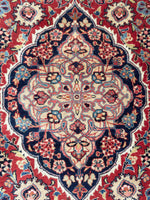 4'5 x 6'7 Antique Persian Kashan rug #2258 / 5x7 Vintage Rug - Blue Parakeet Rugs