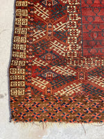 4' x 4'7 Antique Turkoman Prayer Rug #2443 - Blue Parakeet Rugs