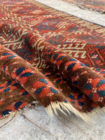 4' x 4'7 Antique Turkoman Prayer Rug #2443 - Blue Parakeet Rugs