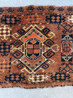 1'4 x 5'1 Antique Yomoud rug #2565 / skinny vintage runner - Blue Parakeet Rugs