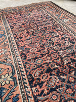 3' x 5'5 Antique Persian Mahal rug #2451/ small vintage rug - Blue Parakeet Rugs