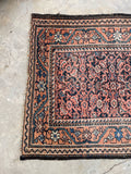 3' x 5'5 Antique Persian Mahal rug #2451/ small vintage rug - Blue Parakeet Rugs
