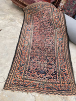 3' x 5'5 Antique Persian Mahal rug #2451/ small vintage rug - Blue Parakeet Rugs