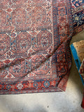 6'7 X 12'3 Antique Love-Worn Persian Gallery Rug #2774 - Blue Parakeet Rugs