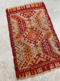 2'1 x 3'2 Antique Turkish Anatolian rug #1948 / 2x3 Vintage Rug - Blue Parakeet Rugs