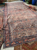 6'7 X 12'3 Antique Love-Worn Persian Gallery Rug #2774 - Blue Parakeet Rugs