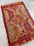 2'1 x 3'2 Antique Turkish Anatolian rug #1948 / 2x3 Vintage Rug - Blue Parakeet Rugs