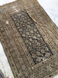 4'2 x 6'5 Chi Chi Rug / Antique Caucasian Rug / Small Rug (#223) - Blue Parakeet Rugs