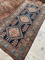 3'3 x 6 Antique Persian Malayer rug #2452ML / small vintage rug - Blue Parakeet Rugs
